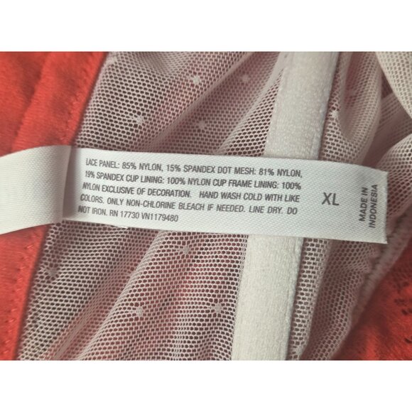 Auden Red Lace Underwire Bra*Bustier*Back Closure*Sissy*Femboy*Cosplay*XL*EUC - Picture 9 of 10